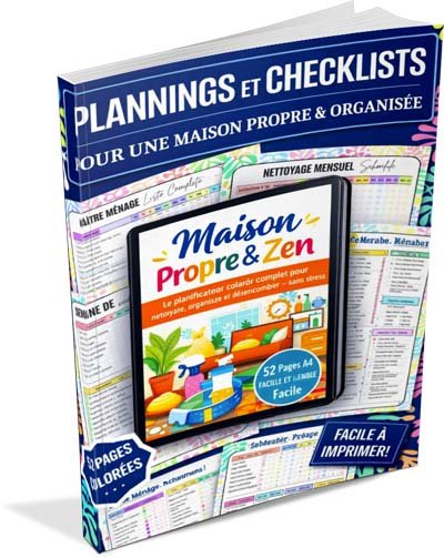 Maison propre en 15 min/jour — Planificateur Ménage 60 Pages | Inclut Version TDAH & Cerveau Atypique - Belka Pros®