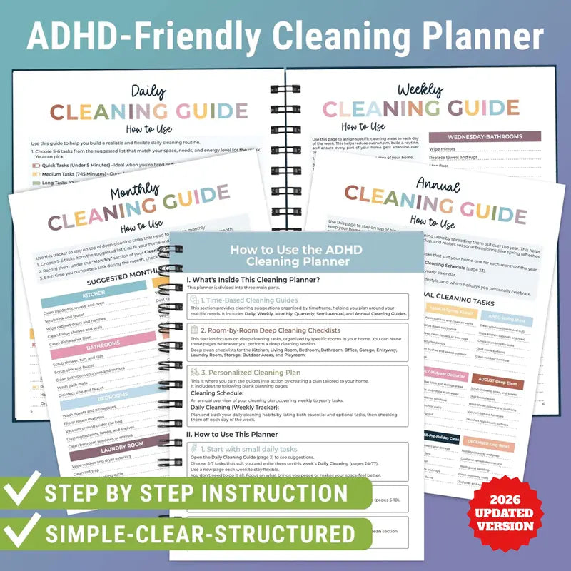 BelkaMinds™ ADHD Cleaning Planner
