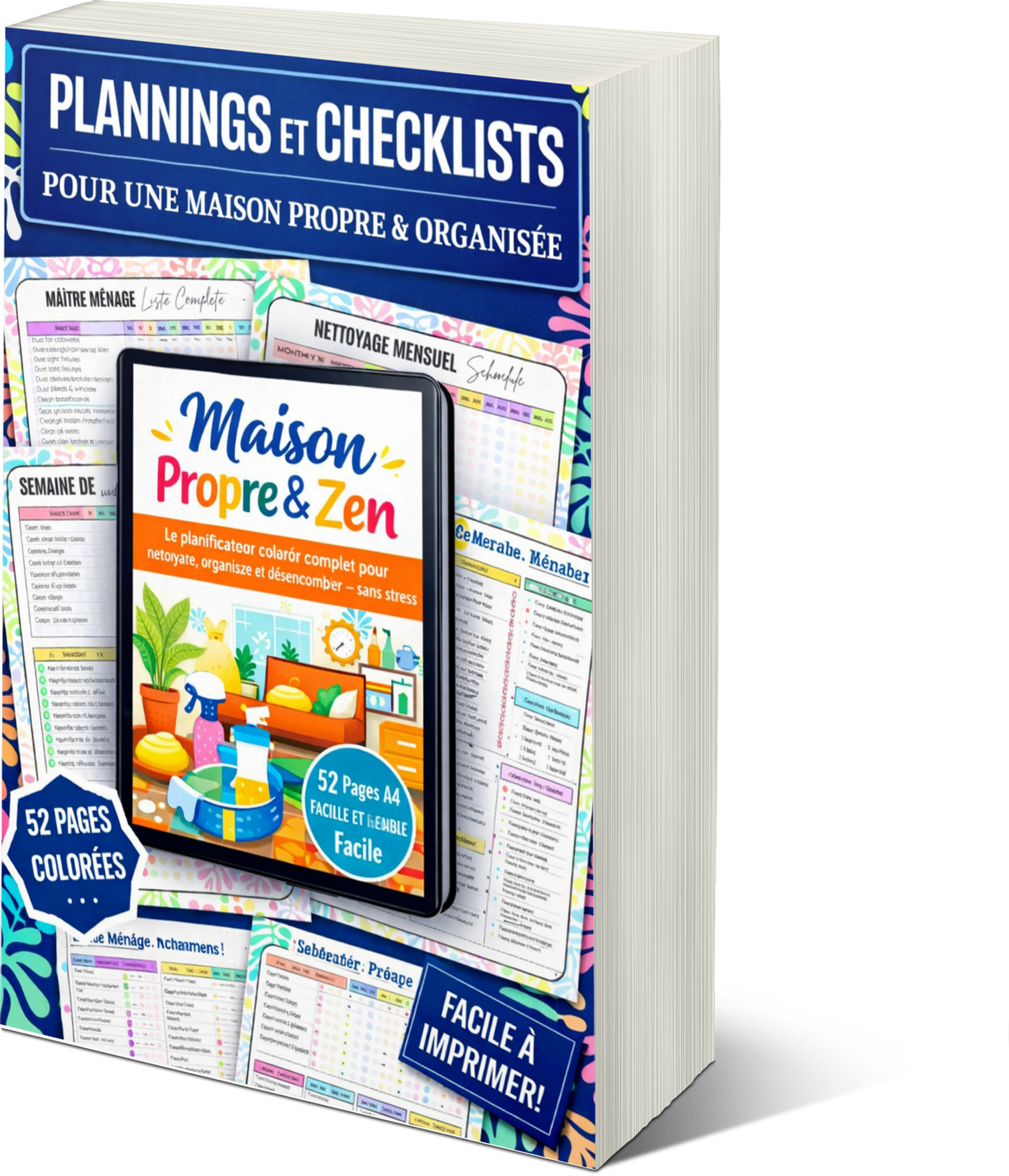 Maison propre en 15 min/jour — Planificateur Ménage 60 Pages | Inclut Version TDAH & Cerveau Atypique - Belka Pros®