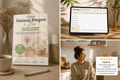 Maison propre en 15 min/jour — Planificateur Ménage 60 Pages | Inclut Version TDAH & Cerveau Atypique - Belka Pros®