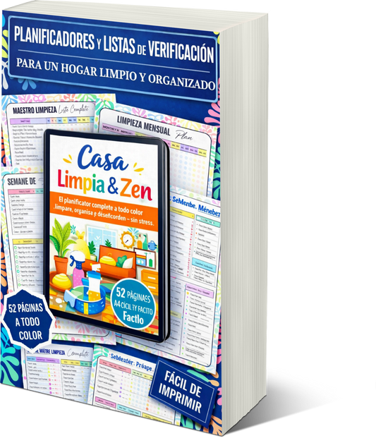 Maison propre en 15 min/jour — Planificateur Ménage 60 Pages | Inclut Version TDAH & Cerveau Atypique - Belka Pros®