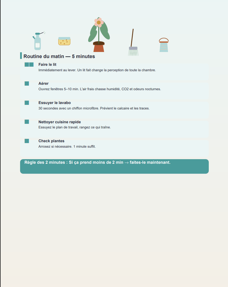 Maison propre en 15 min/jour — Planificateur Ménage 60 Pages | Inclut Version TDAH & Cerveau Atypique - Belka Pros®