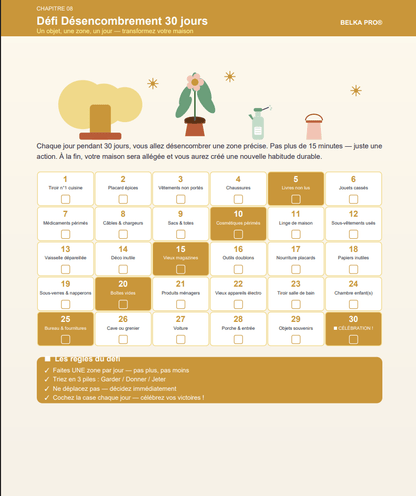 Maison propre en 15 min/jour — Planificateur Ménage 60 Pages | Inclut Version TDAH & Cerveau Atypique - Belka Pros®