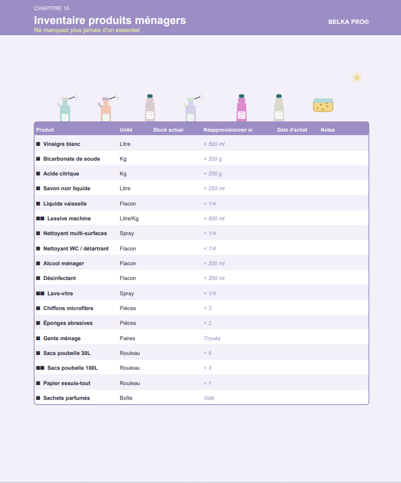 Maison propre en 15 min/jour — Planificateur Ménage 60 Pages | Inclut Version TDAH & Cerveau Atypique - Belka Pros®