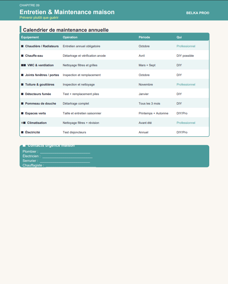 Maison propre en 15 min/jour — Planificateur Ménage 60 Pages | Inclut Version TDAH & Cerveau Atypique - Belka Pros®