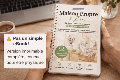 Maison propre en 15 min/jour — Planificateur Ménage 60 Pages | Inclut Version TDAH & Cerveau Atypique - Belka Pros®
